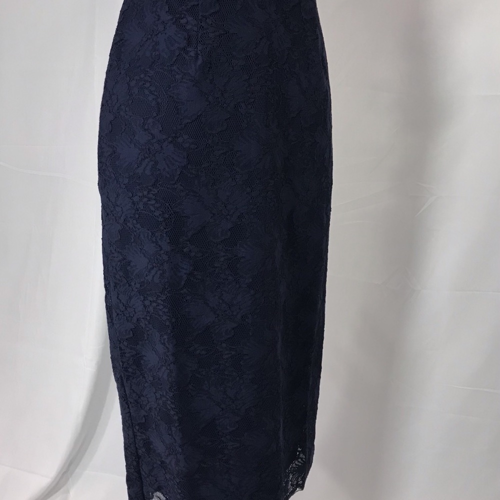 Halogen navy blue lace skirt